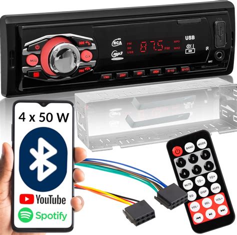 Radio Samochodowe Bluetooth Din Usb Sd Aux Mp Lcd Mikrofon Pilot