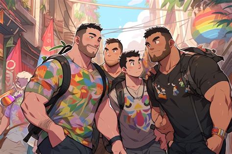 Premium Ai Image Gay Group On A City Tour