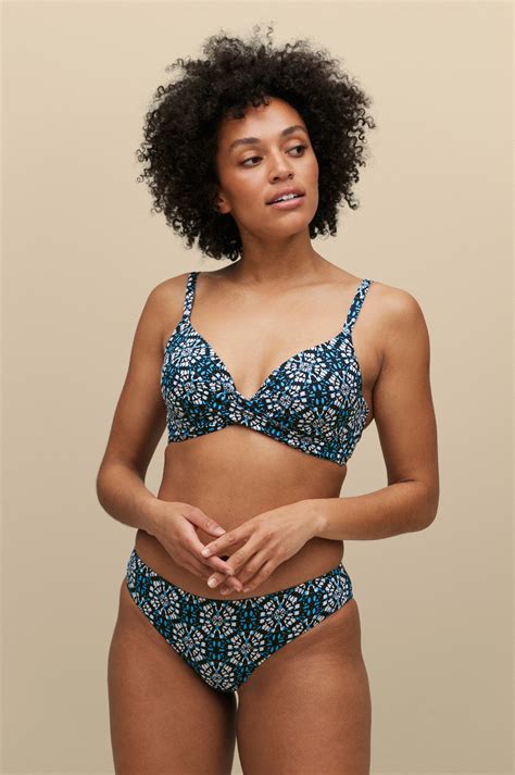 Ellos Magda vattert bikini BH med bøyler Blå Bikini overdeler Ellos no