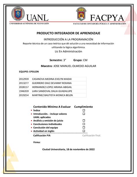 Pia Archivo Ipro Producto Integrador De Aprendizaje Introducci N A La