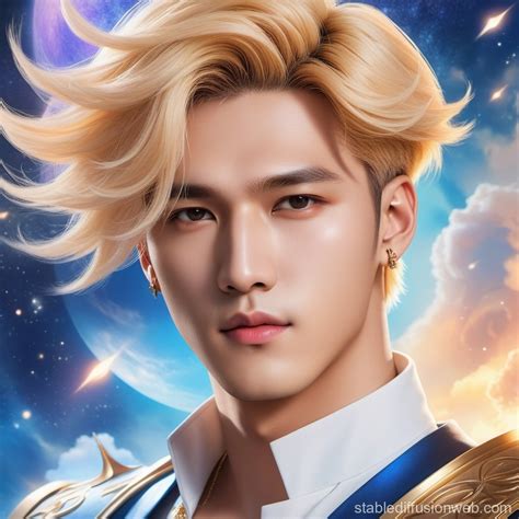 Blonde Haired ATEEZ Leader In Hyper Realism Stable Diffusion Online
