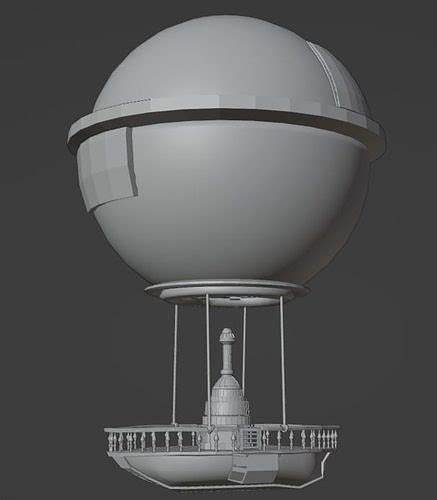 D Model Fantasy Hot Air Balloon VR AR Low Poly CGTrader