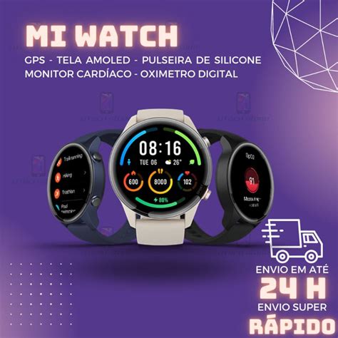 Smartwatch Com Gps Xiaomi - Mi Watch Relógio Smartwatch Xiaomi com GPS Versão Global Original ...