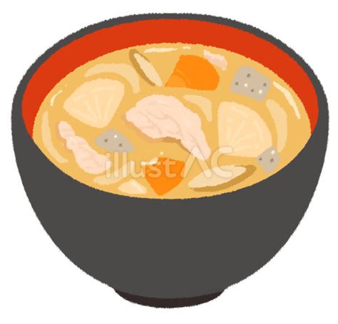 美味しそうな具だくさんの豚汁イラスト - No: 25994627｜無料イラスト・フリー素材なら「イラストAC」