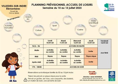 Les Plannings Des Vacances D T Nos Actualit S L Enfance