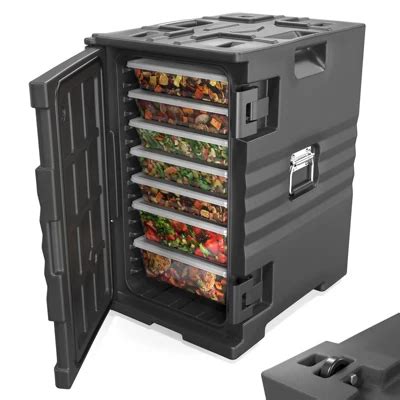 Rovsun Qt Insulated Food Pan Carrier Hot Box Food Warmer W Wheels Double Buckles Handles