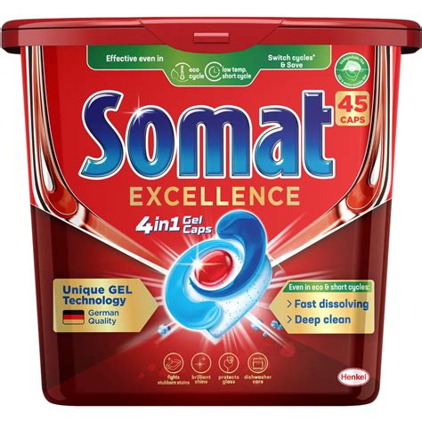 Somat Gold 2-in-1 Machine Dishwasher Gel Tablets 51 Pack ...