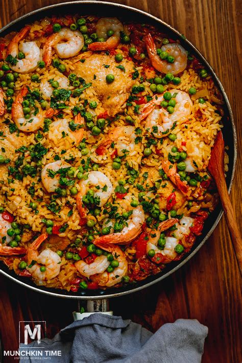 Chicken Thighs And Shrimp Paella Recipe Munchkin Time