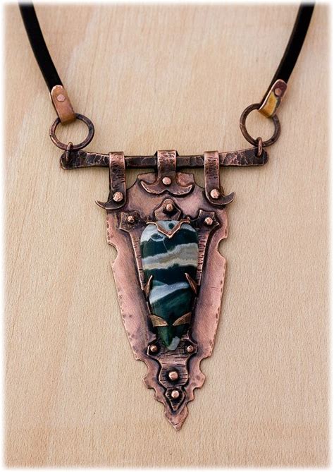 Rustic Talisman Necklace Hand Forged Copper Jewelry Unique Necklace