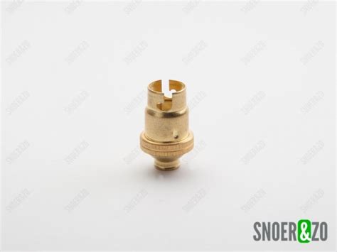 Fitting B15D messing glad met aarde aansluiting - Snoer & Zo