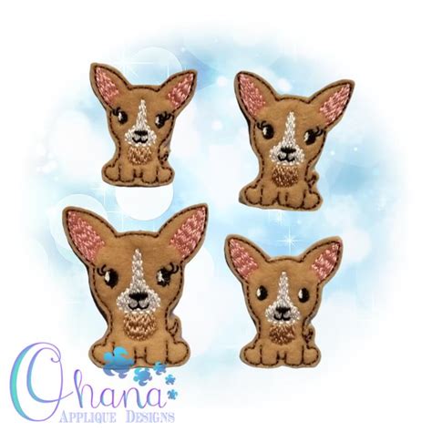 Chihuahua Feltie Embroidery Design Ohana Applique Designs