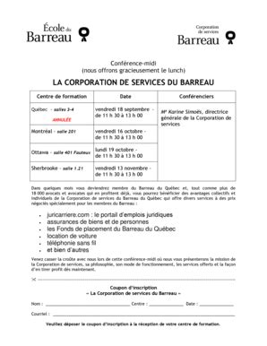 Fillable Online Ecoledubarreau Qc LA CORPORATION DE SERVICES DU BARREAU