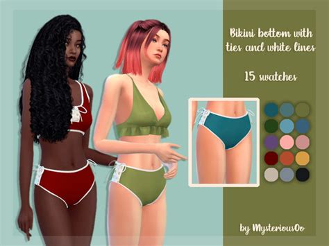 The Sims Resource Bikini Bottom With Ties And White Lines