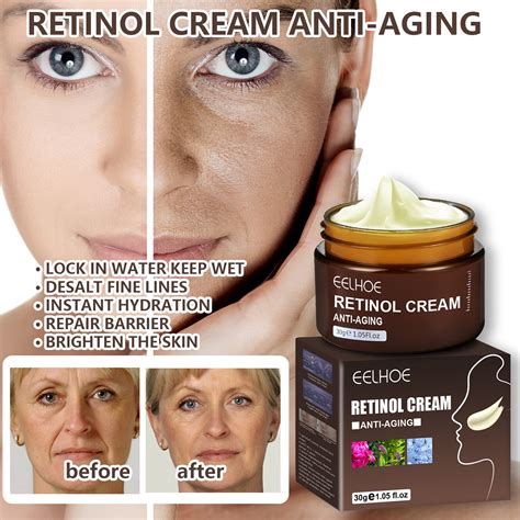 Retinol cream, anti-aging, wrinkle-relieving, brightening complexion ...