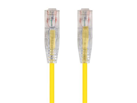 Panduit 25FT Cat6 High-Density 28AWG Slim Data Center Patch Cord — Yellow (5-Pack) (UTPSP-C6-SLIM-25FT-YL-5PK)