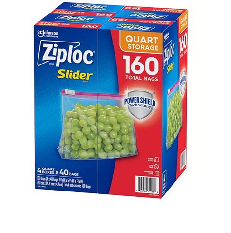 Ziploc Storage Slider Quart Bags 160 Ct Openbax