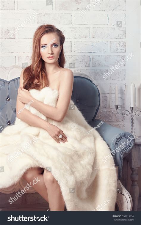 Beautiful Sexy Woman Fur On Naked Stock Photo 557113336 Shutterstock