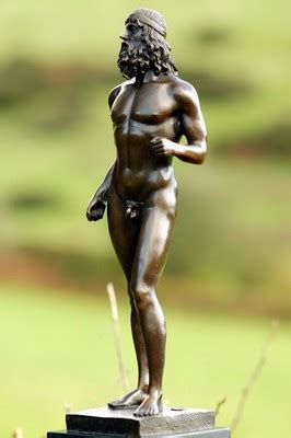 Hercules Male Nude Statue Foundry Bronze Signed Milo Foundry Mark