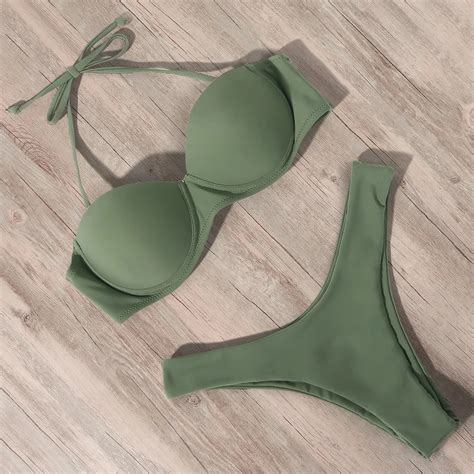 Bikini Push Up F R Frauen Sexy Bademode Brasilianischer Tanga Strand Sommer