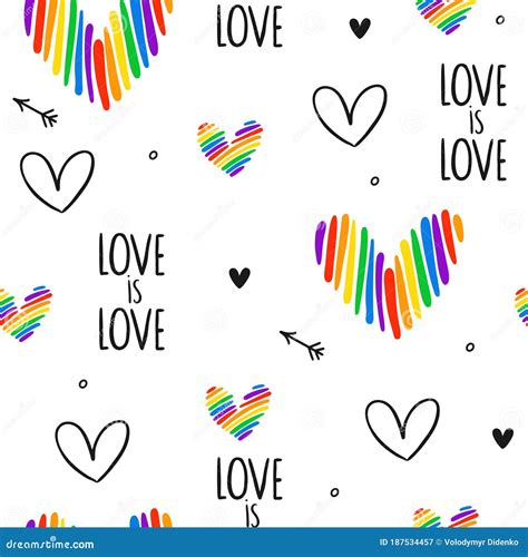 Never Ending Seamless Funny Pattern With Lgbt Hearts Text Hearts And Arrows Gay Pride Pride