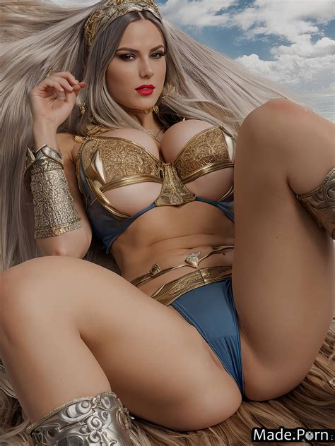 Porn Image Of Cosplay Seduction Mini Skirt Fantasy Armor Bodybuilder Fur Oiled Body Created By AI