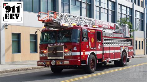Boston Fire Truck Responding Ladder 4 Youtube