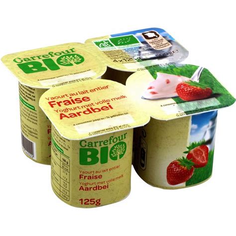 Yaourts Bio Fraise Carrefour Bio Les Pots De G Prix Carrefour