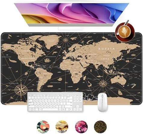 Amazon Vintage World Map Gaming Mouse Pad For Desk Office Large