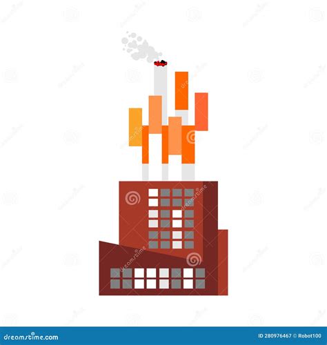 Tobacco Factory Plant Produces Cigarettes Stock Vector Illustration
