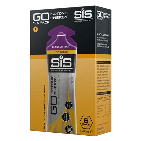 SIS GO Isotonic Energy Blackcurrant Gels 6 Pack
