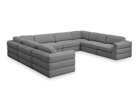 Beckham Linen Textured Modular Sectional Sofa By Meridian MIG Furniture