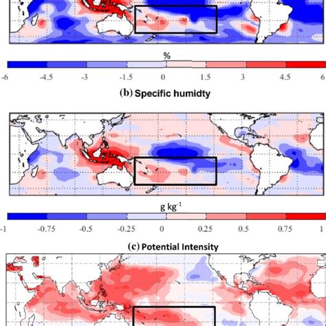 Maps Showing Difference In A Relative Humidity At 700 HPa B Specific