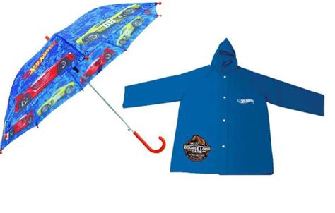 Kit Capa De Chuva Infantil Tam M E Guarda Chuva Hot Wheels Shopee Brasil