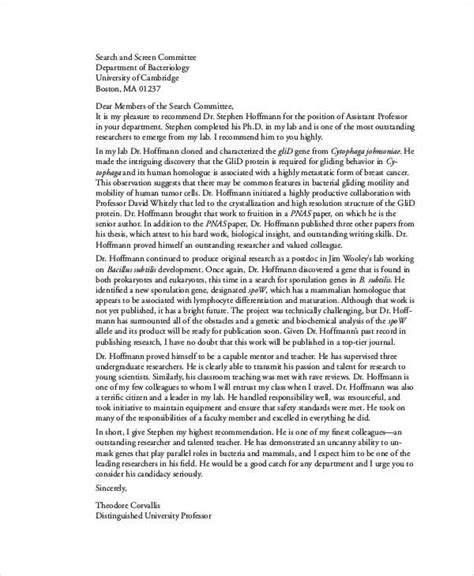 Free Professor Recommendation Letter Samples