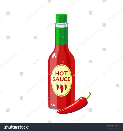 Hot Chilli Sauce Bottle Vector Illustration Stock Vector Royalty Free Shutterstock