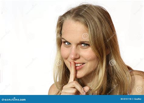 Silence Stock Photo Image Of Blonde Isolated Furtive