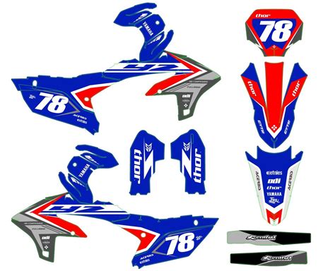 Kit déco Yamaha 450 YZF 2023 2024 Racing Rouge Boutique Kit Déco Moto