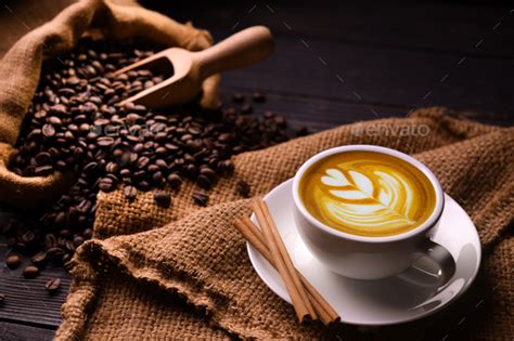 Coffee Cup Coffee Beans Stock Photo By Amenic181 Photodune