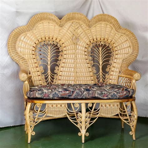 This Is A Stunning Vintage Victorian Style Custom Wicker Love Seat The