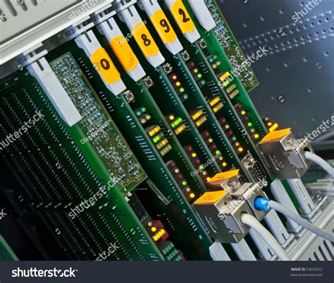 Closeup Shot Of Telecommunications Equipment Stock Photo 53635072 ...