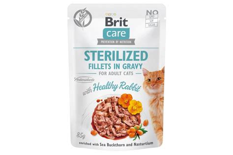 Вологий корм для стерилізованих котів Brit Care Cat pouch 85g (філе ...