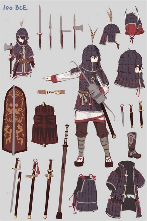 Safebooru 1girl Armor Axe Black Hair Chinese Armor Fangdan Runiu