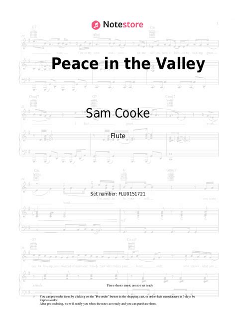 Peace In The Valley Flute Sheet Music Sam Cooke In Note