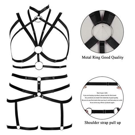 Plus Size Bra Garter Bondage Cage Harness Lingerie Dancing Wear Underwear Set Garter Belts