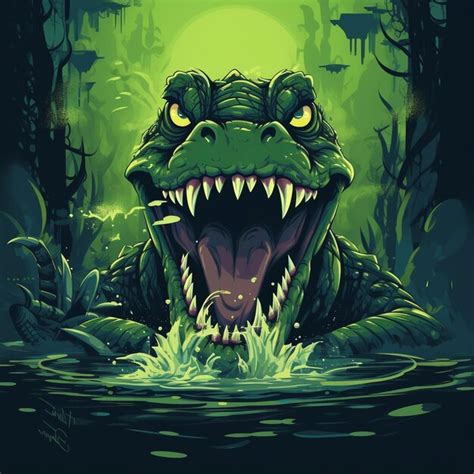 Premium Photo Illustration Of Crocodile