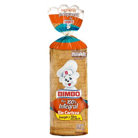 Pan Molde Integral Bimbo Sin Corteza 450g 917200