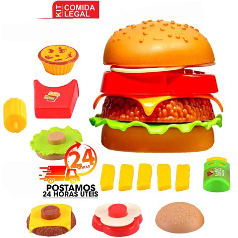 Hamburguer Brinquedo - brinquedo hamburguer lanche fast food kit comidinha cozinha infantil ...