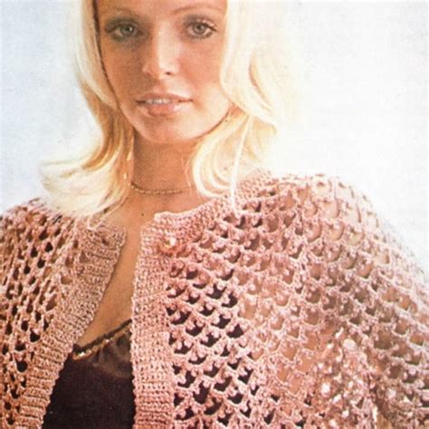 Pdf Pattern Crochet Lace Bolero Jacket With Shot Sleeves Etsy