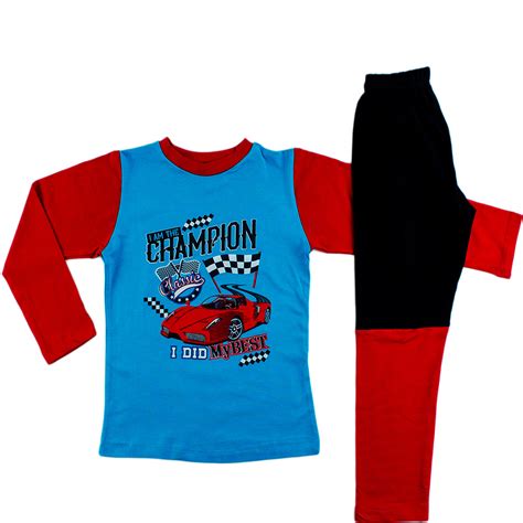 Детска памучна пижама за момчета (5 - 12 год.) 5 до 6 г. - 110 до 116 ...