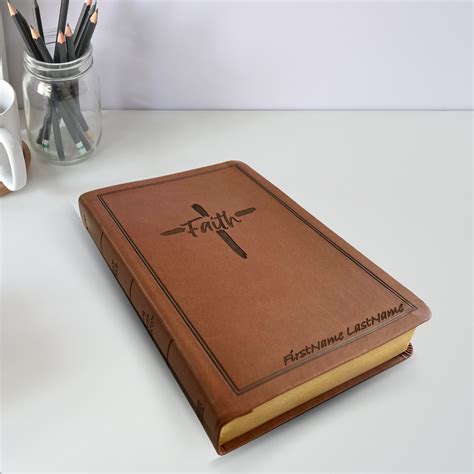 Personalized KJV Bible Custom Engraved Name on the Bottom Right Corner